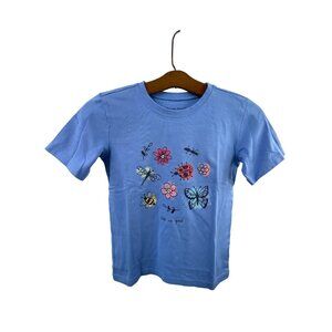 Life Is Good Kids Medium Cornflower Blue Doodle Bugs Shirt Short Sleeve Graphic